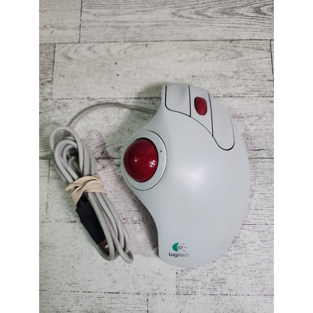 Logitech TrackMan Marble Wheel Ball USB Computer Mouse Model T-BB13 Works!!!